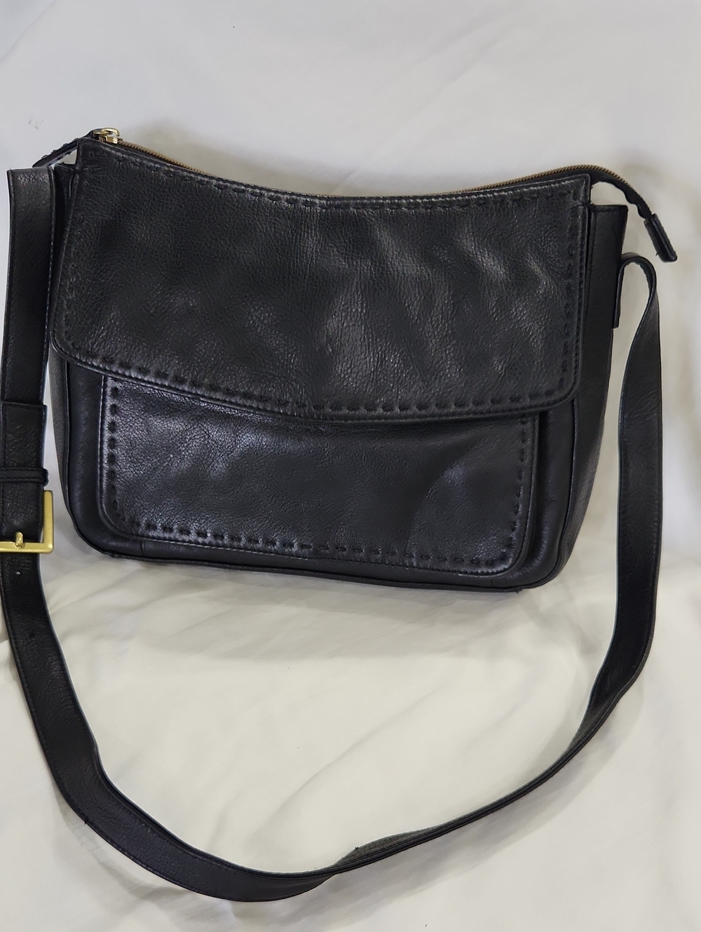 Valerie Stevens Black Leather Shoulder Bag - Like new!